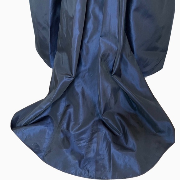 Vera Wang Vintage Black Blue Taffeta Gown Size 8 Fits 4 Formal Dress - Picture 10 of 13